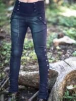 2019 AliExpress Amazon hot style rivet slit sexy pencil pants slim elastic pocket pencil pants - Image 3