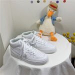 High-top small white shoes women's leather face Korean version all-match canvas shoes lace-up breathable Japanese style basic trend women's shoes on behalf of