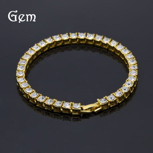 Cross-border Hip Hop Jewelry Full Rhinestone 5mm Tennis Chain Row Bracelet Men's Fashion Trend Jewelry Wholesale
