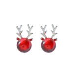S925 sterling silver pomegranate red elk antler earrings femininity earrings design sense niche fashion 131ED - Image 5