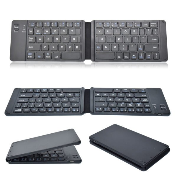 Cross-border folding bluetooth keyboard portable mini wireless keyboard mobile phone tablet computer three-system keyboard spot