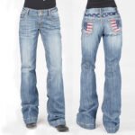Cross-border sales independent station Europe and the United States AliExpress women's jeans printing slim slim women's denim trousers