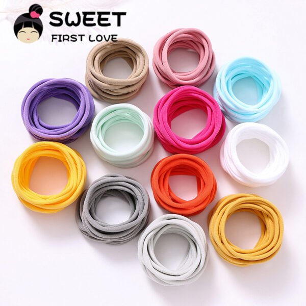 Cross-border European and American ins seamless baby soft nylon elastic hair rope thin hair ring fashion baby headband hair accessories