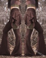 Cross-border Amazon Halloween Costume New Slim Fit Slim Women's Pants Beveled Hip Culottes Irregular Flared Pants - Image 5