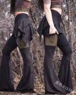 Cross-border Amazon Halloween Costume New Slim Fit Slim Women's Pants Beveled Hip Culottes Irregular Flared Pants - Image 2