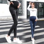 Factory wholesale 2022 spring and autumn new maternity pants wash water small feet belly pants elastic belly support denim trousers
