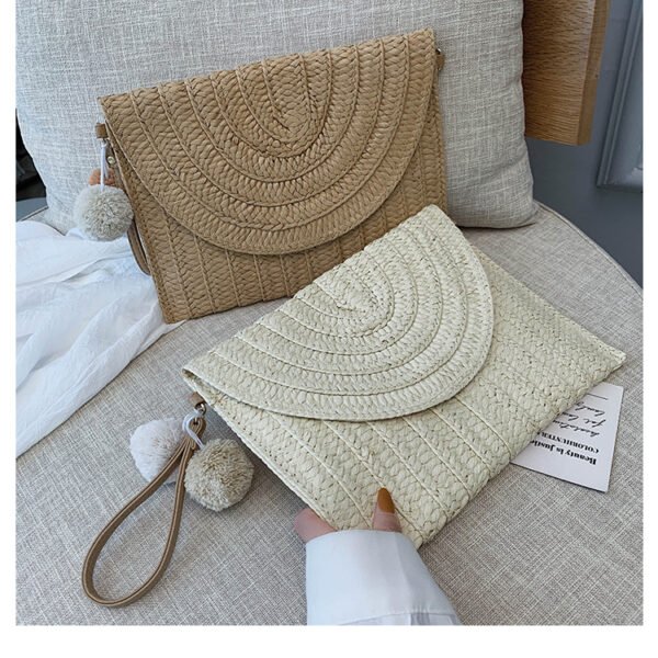 Cross-border one-piece drop-shipping new ball clutch bag shoulder messenger paper debate straw woven bag casual woven bag women's bag