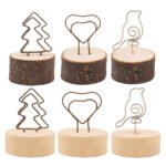 Creative crafts wooden wrought iron clip note clip cartoon business card clip bionic home decoration Japanese groceries - Image 5