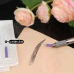 Tattoo embroidery line eyebrows purple leather needle piece tattooed eyebrow embroidery eyebrow handmade beauty eye thread 14 stitches 18 needle blade embroidery supplies tools - Image 3