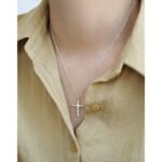 Pleated Cross Necklace - Image 4