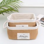Japanese-style simple jute storage basket storage basket desktop debris storage box fabric portable snacks finishing storage box