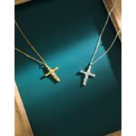 Pleated Cross Necklace - Image 2