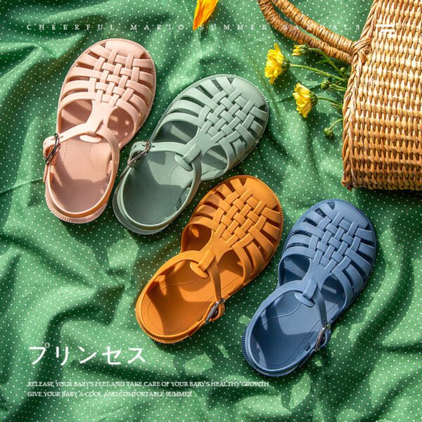 Happy Mary girls sandals jelly TPU new summer children's princess children's soft bottom baby Baotou princess shoes