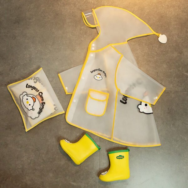 Happy Mary baby raincoat rain boots set water shoes kindergarten cartoon non-disposable eva thickened raincoat