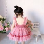 New tutu skirt 2 generation flying sleeve girls dress Spanish children's clothing baby tutu skirt suspender princess skirt - Image 3