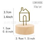 Creative crafts wooden wrought iron clip note clip cartoon business card clip bionic home decoration Japanese groceries - Image 7
