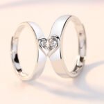 Open couple ring heart-to-heart men and women live mouth pair ring Korean jewelry ring explosion jewelry ODSI