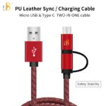 D8 2 in 1 Type-C Micro USB Data Cable for Android Huawei Mobile Phone High Quality Fast Charging
