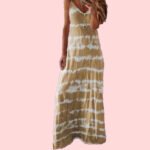 2022 Amazon wish European and American foreign trade cross-border popular women's suspenders horizontal stripes printed vest dress - Image 5