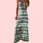 2022 Amazon wish European and American foreign trade cross-border popular women's suspenders horizontal stripes printed vest dress - Image 9