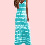 2022 Amazon wish European and American foreign trade cross-border popular women's suspenders horizontal stripes printed vest dress - Image 6