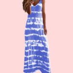 2022 Amazon wish European and American foreign trade cross-border popular women's suspenders horizontal stripes printed vest dress - Image 7