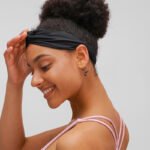 New pleated high elastic skin-friendly solid color cross bundled headband ladies lulu yoga sports hair bundle headband Europe and the United States - Image 3