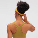 New pleated high elastic skin-friendly solid color cross bundled headband ladies lulu yoga sports hair bundle headband Europe and the United States - Image 2