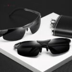 New polarized sunglasses fashion myopia glasses men's sports black sunglasses 8177 metal retro half frame