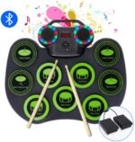 WESI portable electronic drummer roll electronic drum flashing light bluetooth drum built-in lithium battery with horn - Image 4