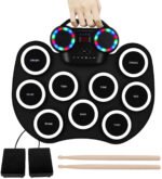 WESI portable electronic drummer roll electronic drum flashing light bluetooth drum built-in lithium battery with horn