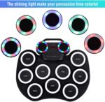 WESI portable electronic drummer roll electronic drum flashing light bluetooth drum built-in lithium battery with horn - Image 2