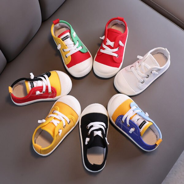 Spot wholesale children's shoes children's canvas shoes children's Korean version boys and girls canvas shoes soft bottom kindergarten indoor shoes
