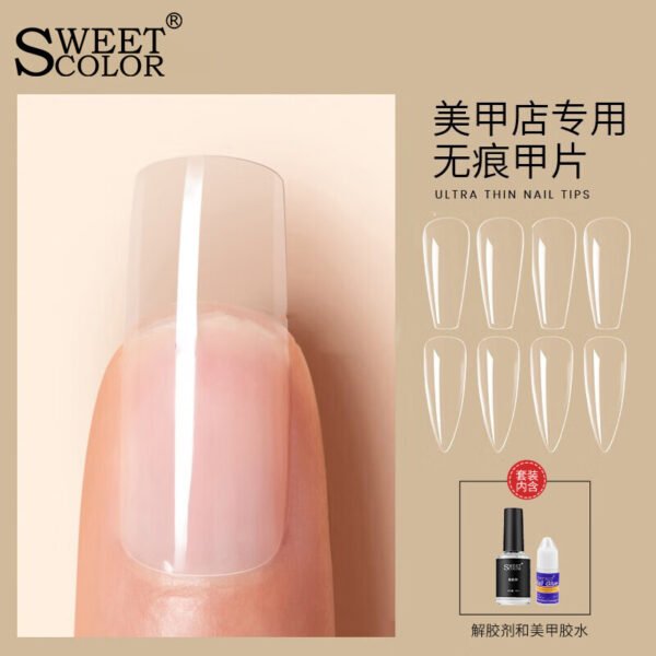 Sweet Color manicure nail patch full paste extended nail fake nail patch transparent nail piece 240 pieces with glue glue