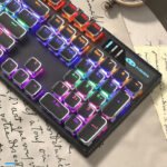 MageGee Mechanical Punk Colorful Backlit Wired Keyboard 104 Key Square Keycap Mechanical Keyboard Retro Punk Keyboard Notebook Desktop Computer Keyboard Black Mixed Light Green Axis - Image 7