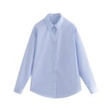 INMAN spring and autumn clothes simple and thin pointed collar loose meat cover good for classic Japanese retro long-sleeved shirt shirt female 18139283 - Image 5