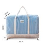 Youfen quilt storage bag clothes quilt thickened cotton linen finishing storage bag moving packing bag large 72L blue vertical - Image 3