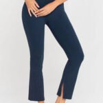Slit Hem High Rise Flare Pant