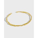 211 Korean version of S925 sterling silver bracelet INS simple irregular hammer texture female bracelet personality wild silver bracelet