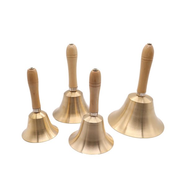 Factory direct supply class bell metal hand bell wooden handle hand bell copper bell old man call bell copper bell