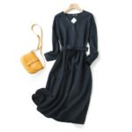 ZOJ Temperament Commuter Linen Dress Long Sleeve 2023 New Spring Dress Long Dress Japanese Women's Dress Wholesale - Image 5