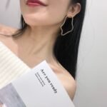 European and American minimalist personality design sense irregular geometric metal line shape Korean temperament all-match hipster earrings - Image 3