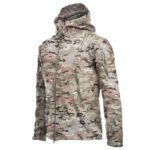 Factory direct sale shark skin soft shell jacket camouflage hooded fleece jacket waterproof wind mountaineering warm jacket winter - Image 3