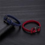 AliExpress foreign trade European and American bracelets men's woven titanium bracelet horseshoe buckle stainless steel jewelry bracelet - Image 3
