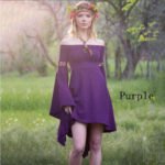 Retro solid color field casual dress long sleeve one shoulder elastic skirt factory direct sales big discount - Image 4