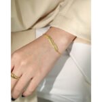 218 Korean version of ins niche texture temperament simple leaves leaf S925 sterling silver bracelet female - Image 4