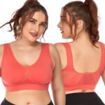 European and American cross-border large size new hollow mesh sports underwear women's no steel ring shockproof yoga running sports bra - Image 4