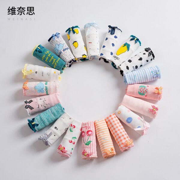 New women's underwear cotton printing underwear female mid-waist students cute butt-lifting cartoon girl briefs wholesale