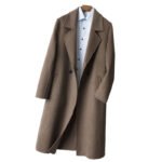 Pure wool double-faced woolen coat men's mid-length over-the-knee double-faced cashmere coat suit collar woolen woolen coat - Image 5