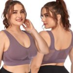 European and American cross-border large size new hollow mesh sports underwear women's no steel ring shockproof yoga running sports bra